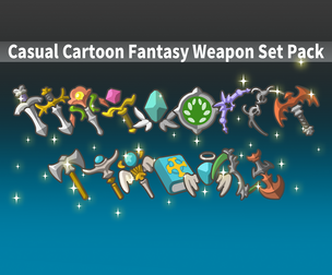 Casual Cartoon Fantasy Weapon Set Pack