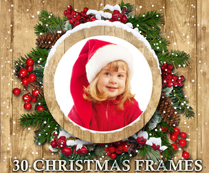30 Christmas Frames, Wooden Holiday Decorations