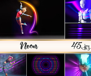 45 NEON Photoshop Overlays