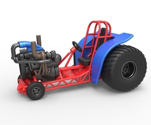 Mini Rod pulling tractor 6 Scale 1:25