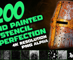 1200 Hand Painted Alpha Stencil Imperfections