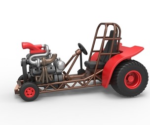 Mini Rod pulling tractor 7 Scale 1:25