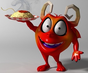 Cartoon Red Monster Rigged