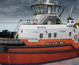 Tug Ship tugboat - low poly