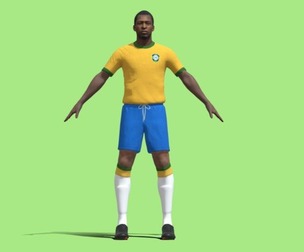 3D Rigged Pele Brazil