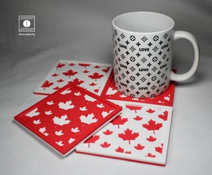 Canadian Drink Cup Pattern Coaster