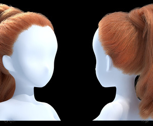 Ponytail (blender hair particles)