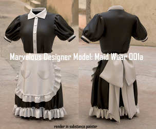 Marvelous Designer Model: Maid Wear 001a