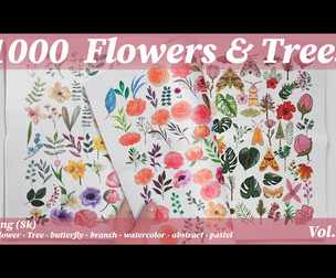 1000 Flowers & Trees png 8k vol 3