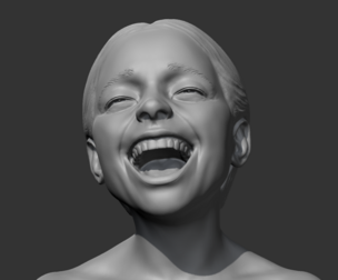 CH girl bust A 3D print model