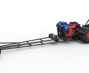 Front engine dirt dragster with turbo V8 1:25