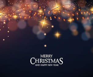 Merry Christmas with lights and bokeh