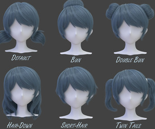 Anime Hairstyles Pack (9 types of hairstyles)