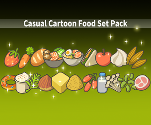 Casual Cartoon Food Set Pack