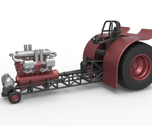 Pulling tractor turbo engine V12 Version 2 1:25
