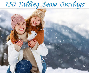 150 Realistic snow Overlays, falling snow