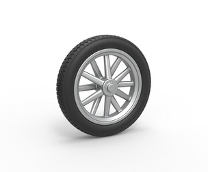 Front wheel of old school dragster 1:25