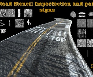 70 Road Stencil Imperfection and painted sign