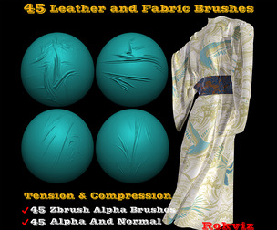 45 Fabric And Leather Brushes & Alpha And Normal