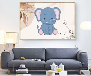 Kid Elephant Nursery Art Picture