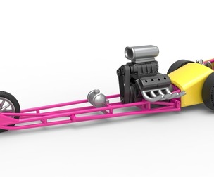 Front engine old school 3-wheeled dragster 1:25