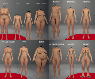 21 Base Female Bodytype Pack Rigged