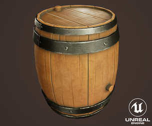 Stylized Western Wooden Barrel