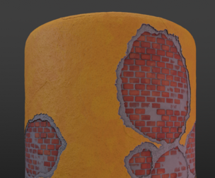 Stylized Brick with Concrete and Painted Plaster