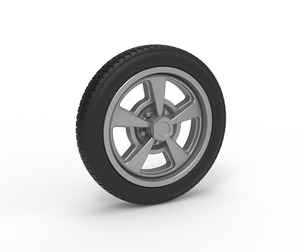 Front wheel of old school dragster Version 2 1:25
