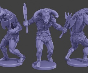 Minotaur Warrior Agressive2 two Axes