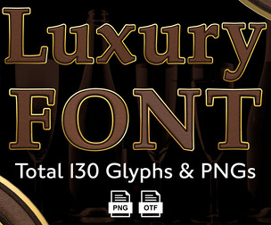 Luxury Color Bitmap Font & PNG Set