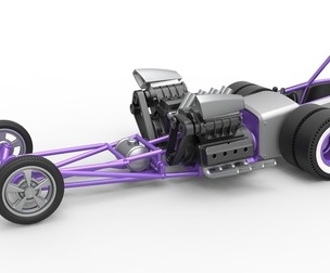 Front engine old school dragster with 2 V8 1:25
