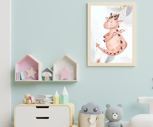 Baby Dragon Watercolor Wall Art