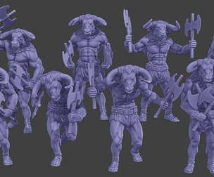 Minotaur Warrior two Axes Pack 1