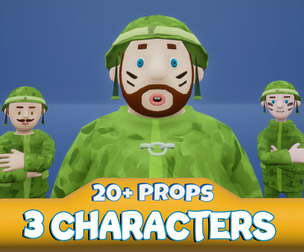 Toon Military Characters
