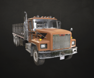 Classic Flatbed Truck - Low Poly