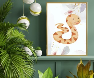 Baby Snake Watercolor Wall Art