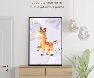 Lovely Horse Watercolor Wall Art
