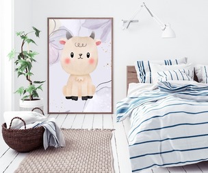 Baby Goat Watercolor Wall Art
