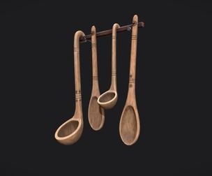 Wooden ladles and spoons