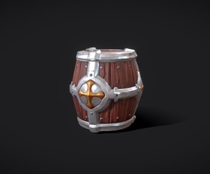 Stylized Wooden Barrel