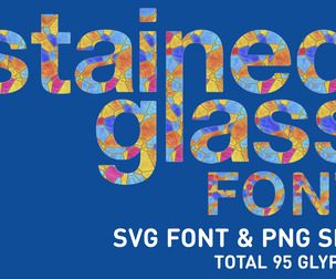 Stained Glass Color SVG Font and PNG Set