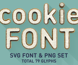 Cookie Font & PNG Lettering Set