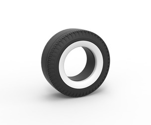 Whitewall rear tire of dragster Version 2 1:25
