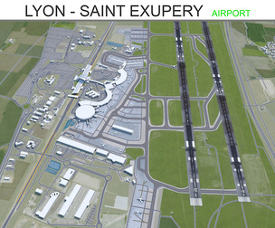 Lyon - Saint Exupery Airport 3d model
