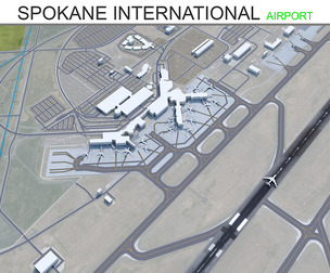 Spokane International Airport 3d model
