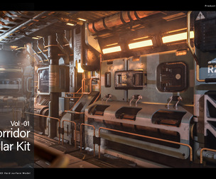 Sci-fi Corridor Modular Kit Vol 01