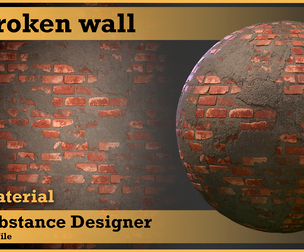 broken wall material - VOL 01 - substance designer