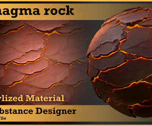 magma rock Stylized - VOL 01 - substance designer
