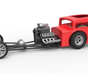 Front engine old school dragster with shell 1:25